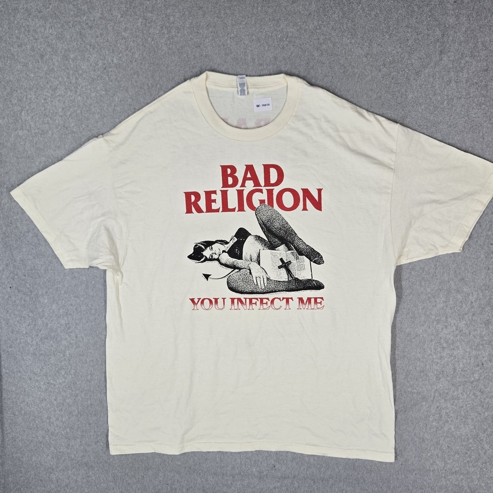 Bad Religion Men Shirt 2XL Cream You Infect Me Tour 2025